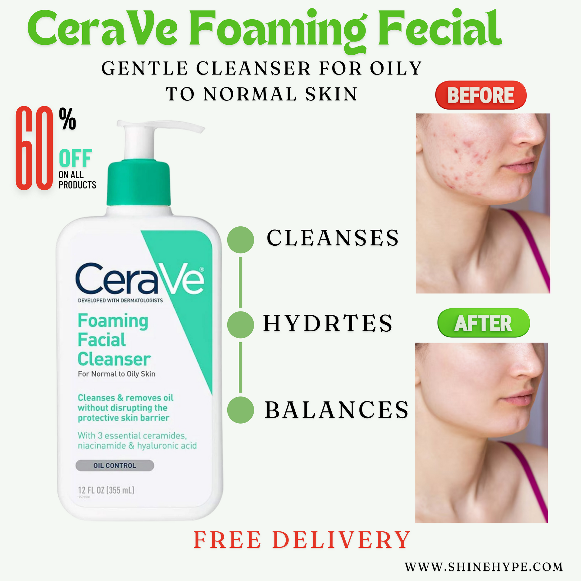 Cerave foam facial cleanser discount