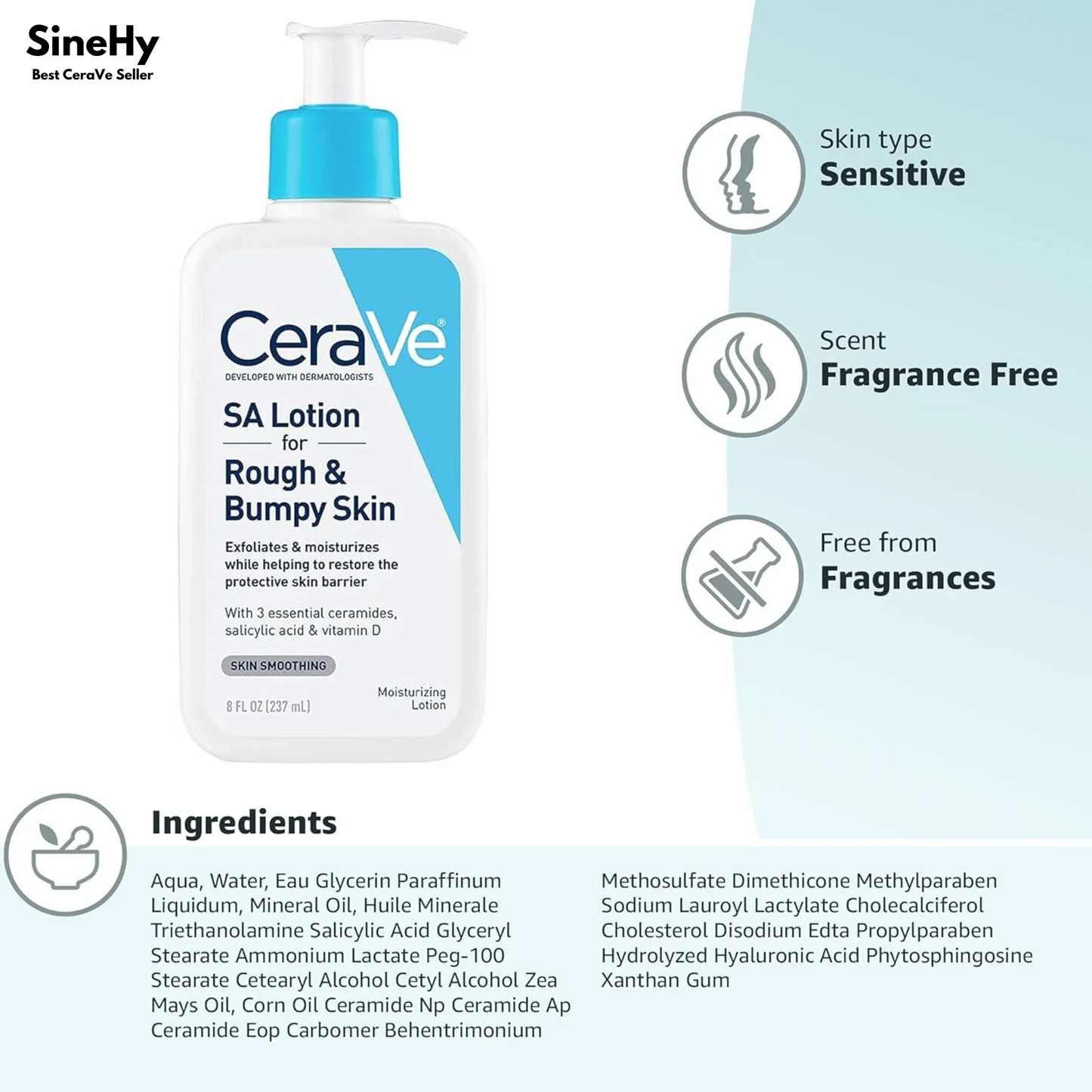 CeraVe  SA Lotion for Rough & Bumpy Skin 237ML
